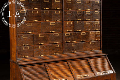 Early 20th Century Oak Parts Cabinet by W. C. Heller