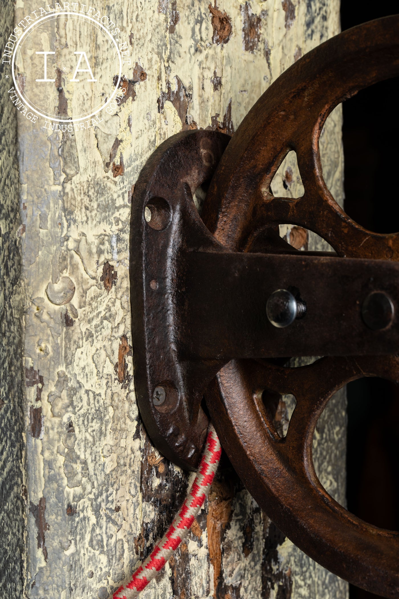 Antique Task Lamp on Cast Iron Pulley