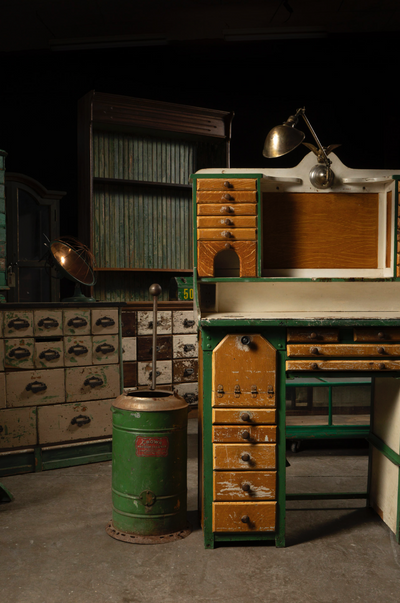 Early 20th Century Watchmaker's Desk with Faries Lamp