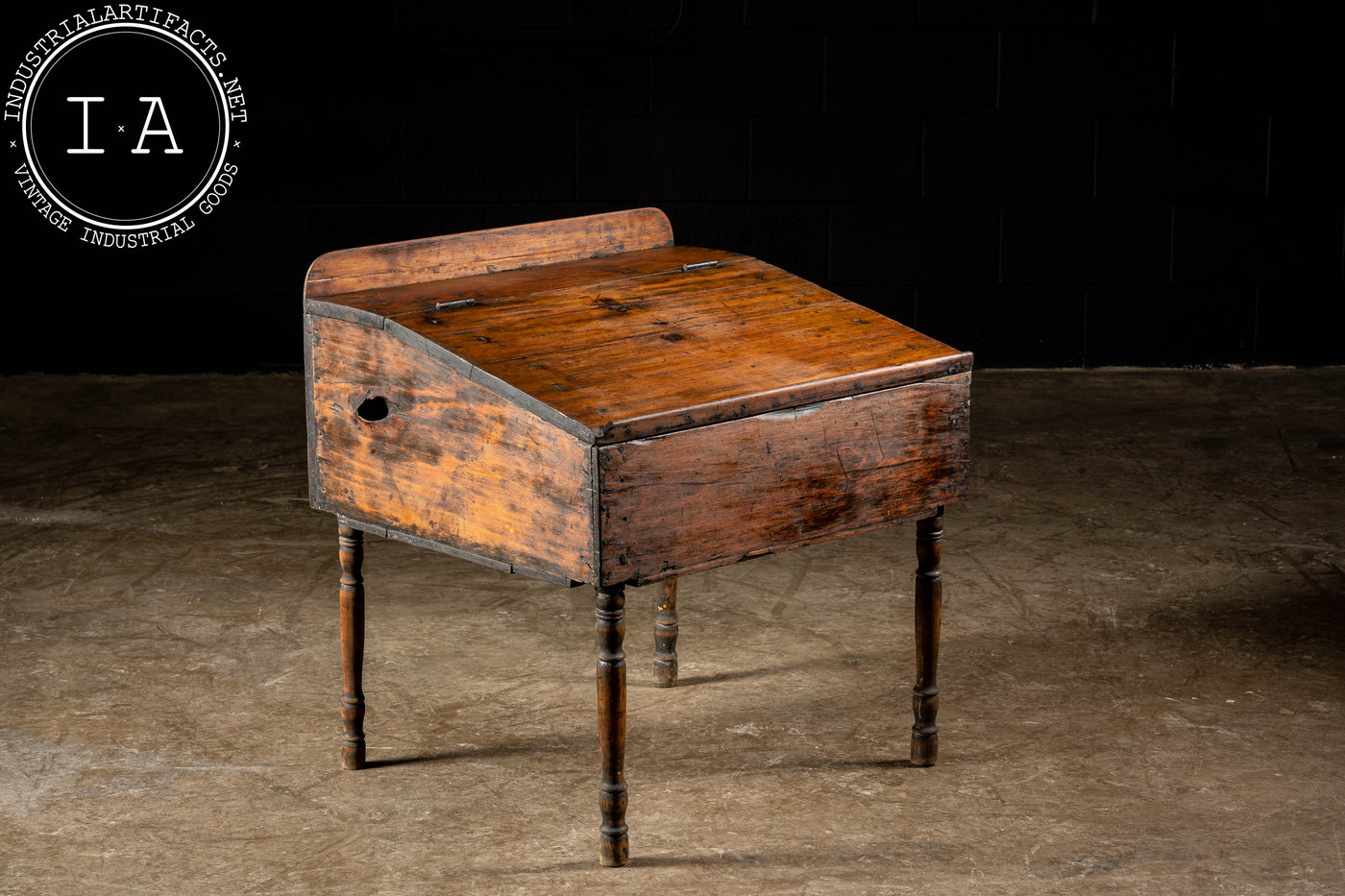 Early 20th Century Pine School Desk