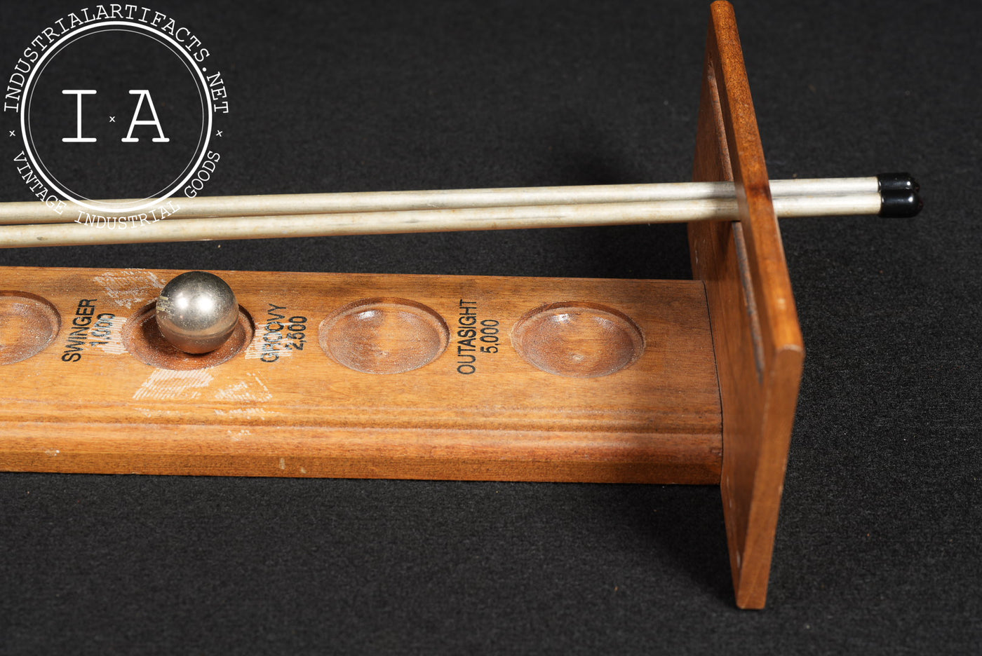 Mid-Century Wooden "Shoot the Moon"-Style Tabletop Dexterity Game