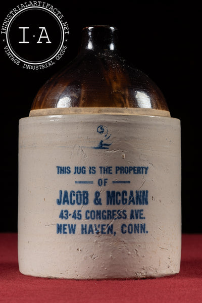 Late 19th Century Stoneware Whiskey Jug by Jacob & McCann