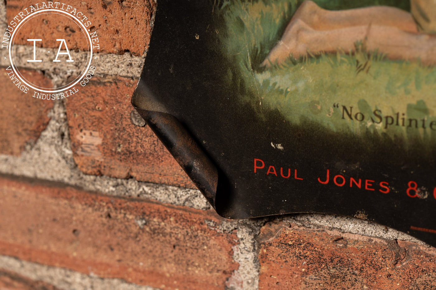 Antique Paul Jones Pure Gin Self-Framed Advertising Sign
