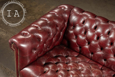 Vintage Tufted Chesterfield Sofa in Burgundy