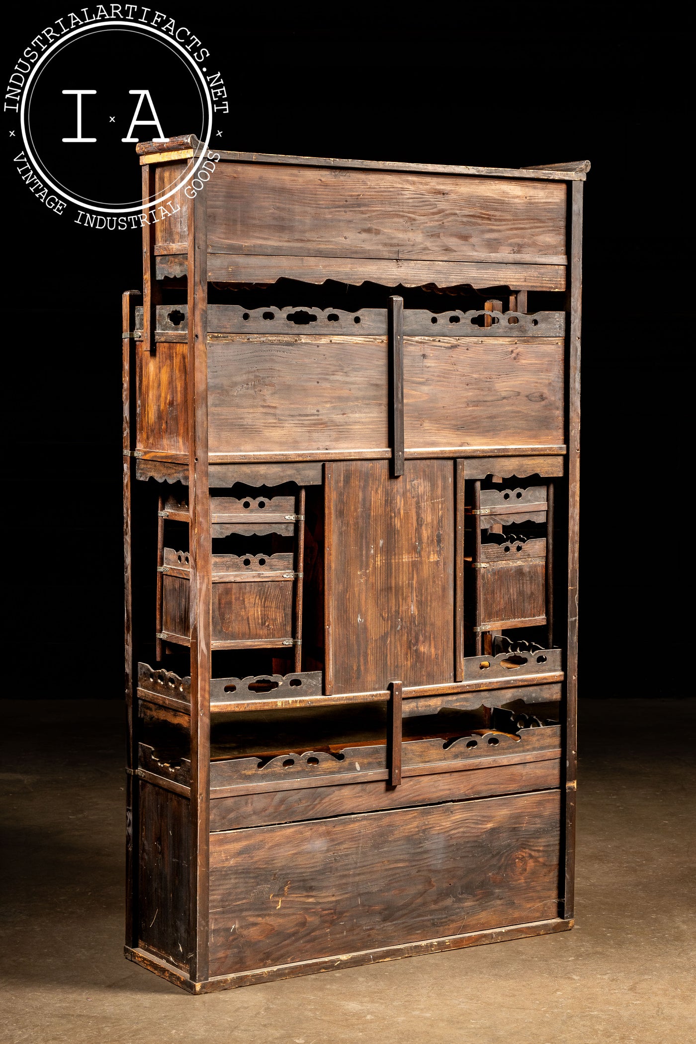 Early Meiji Period Japanese Elm Shadona Cabinet