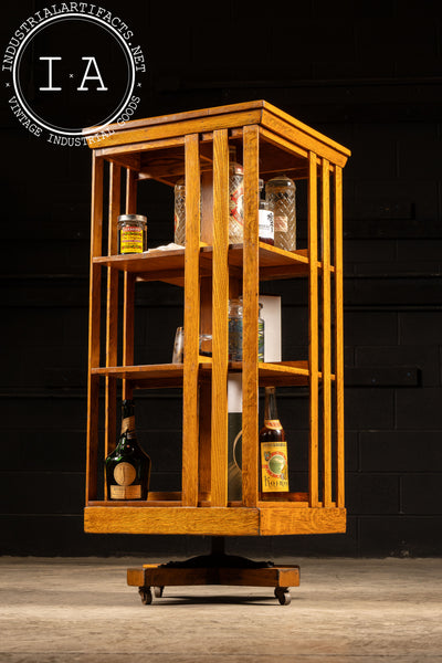 Early 20th Century Danner Revolving Tiger Oak Bookcase