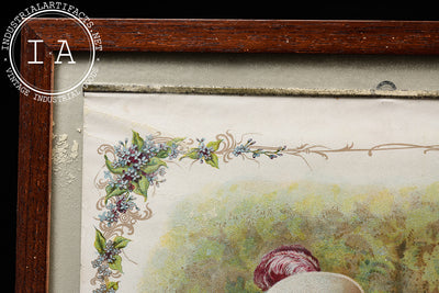Framed Early 20th C. Geo. Bernhardt Wine & Spirit Merchant Advertising Calendar