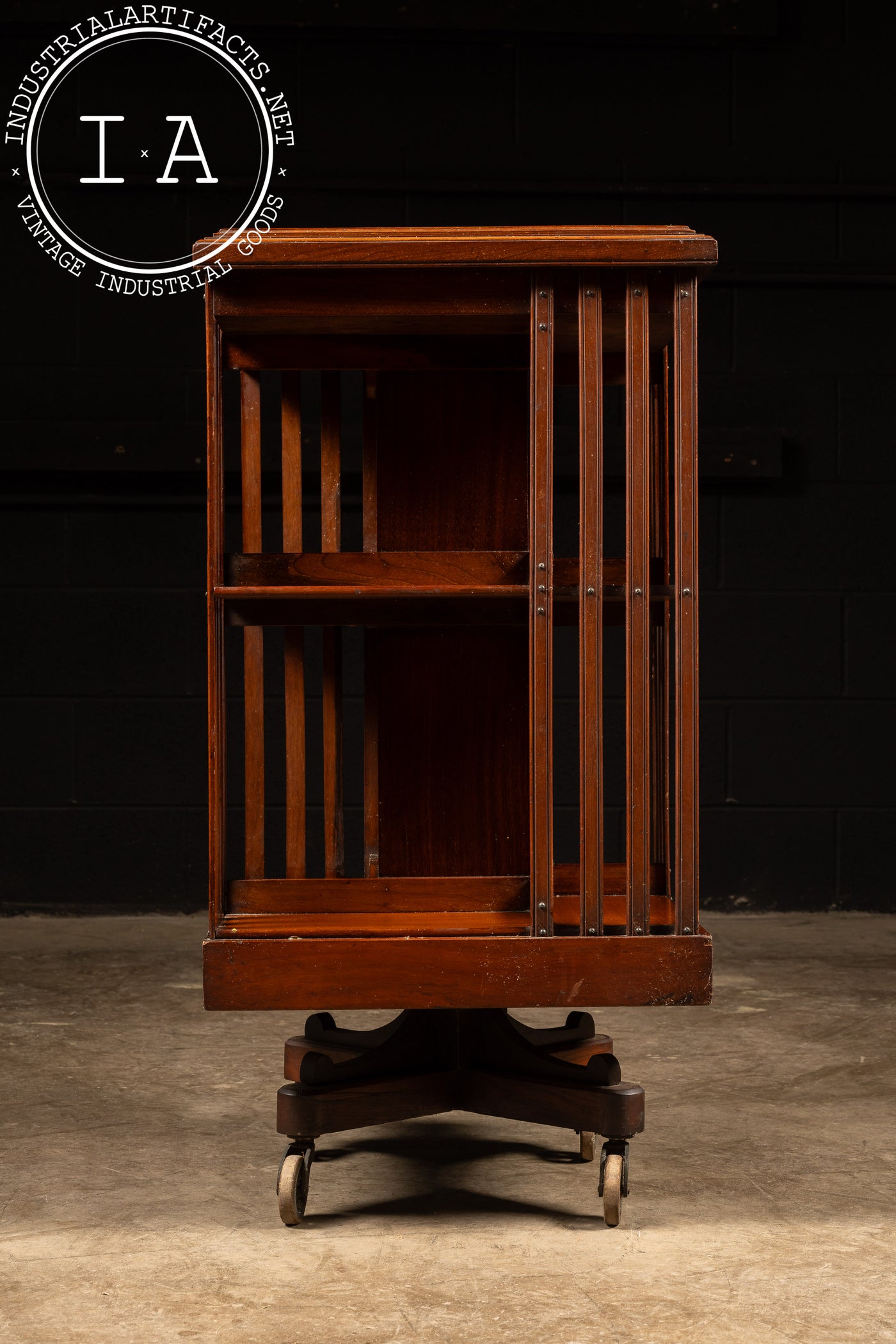 c. 1898 Solid Walnut Revolving Bookcase