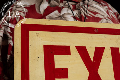 Vintage Hand-Painted Tin Exit Sign