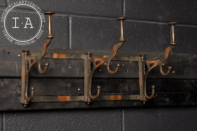 Antique Japanese Copper Wall Mounted Coat Rack