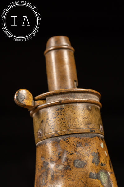 Civil War-Era Embossed Copper Gunpowder Flask