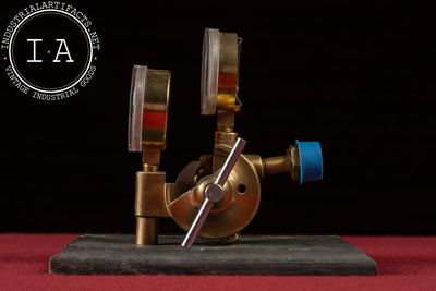 Vintage Brass Torch Gauge Demonstrator with Dual Gauges by NCG