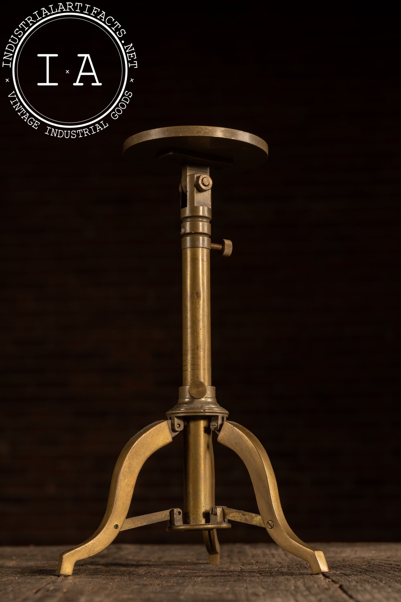 Vintage Adjustable Brass Mercantile Display Stand