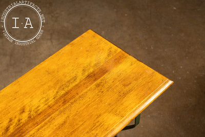 Early Oak and Wrought Iron Side Table