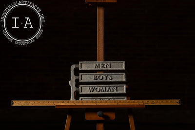 Antique Restroom Sign Foundry Mold