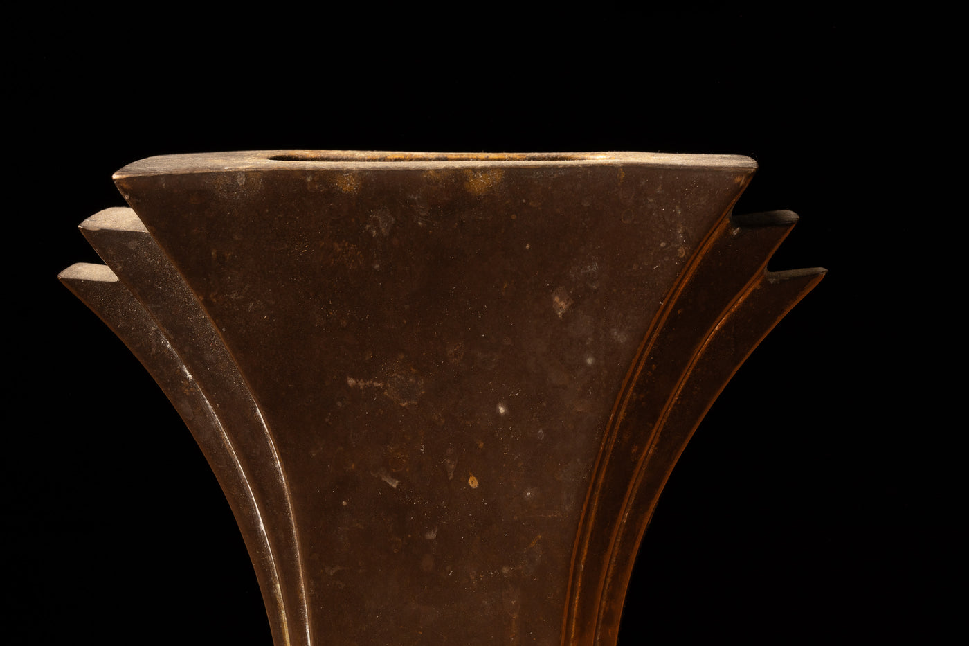 Brass Art Deco Tapered Vase