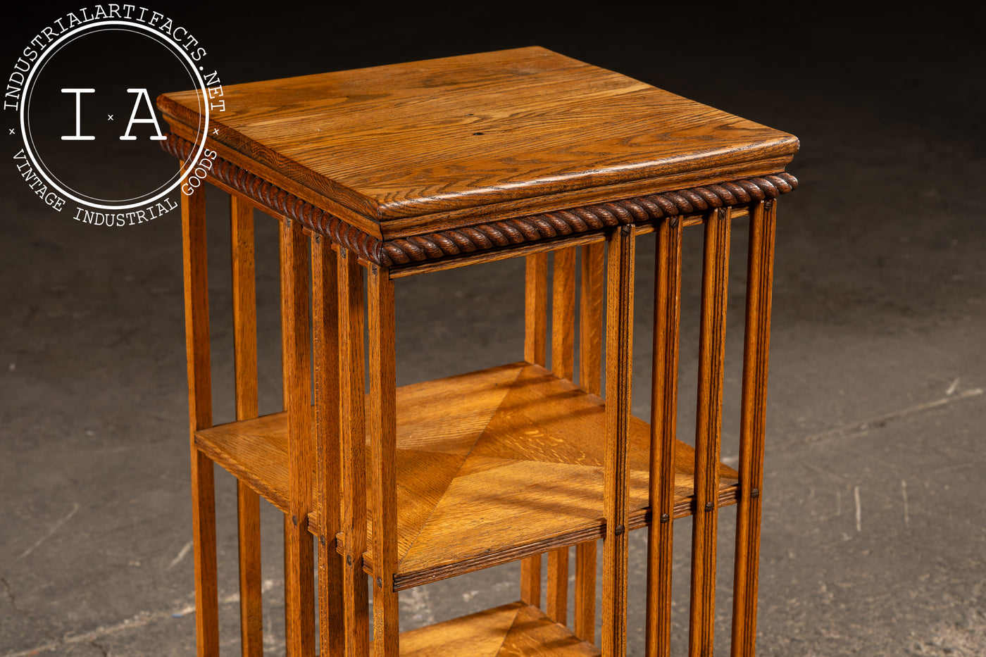 Vintage Oak Revolving Bookcase