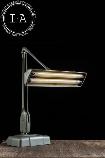 Vintage Floating Fluorescent No. 2324 Desk Lamp by Dazor in Gray