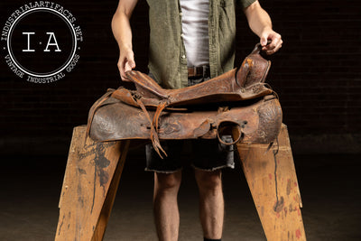 Antique Tooled Leather Horse Saddle