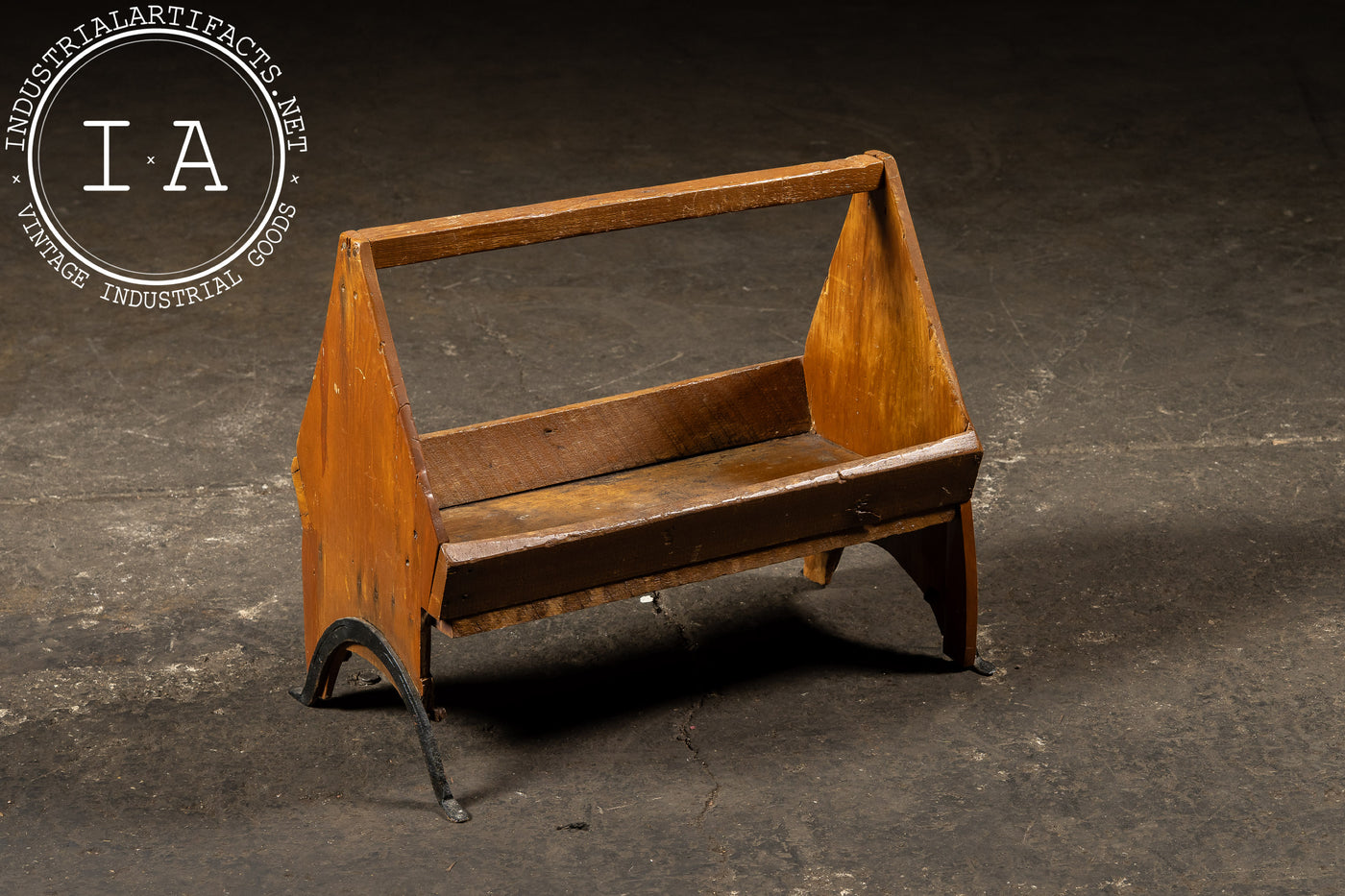 Antique Tool Caddy with Cast Iron Feet