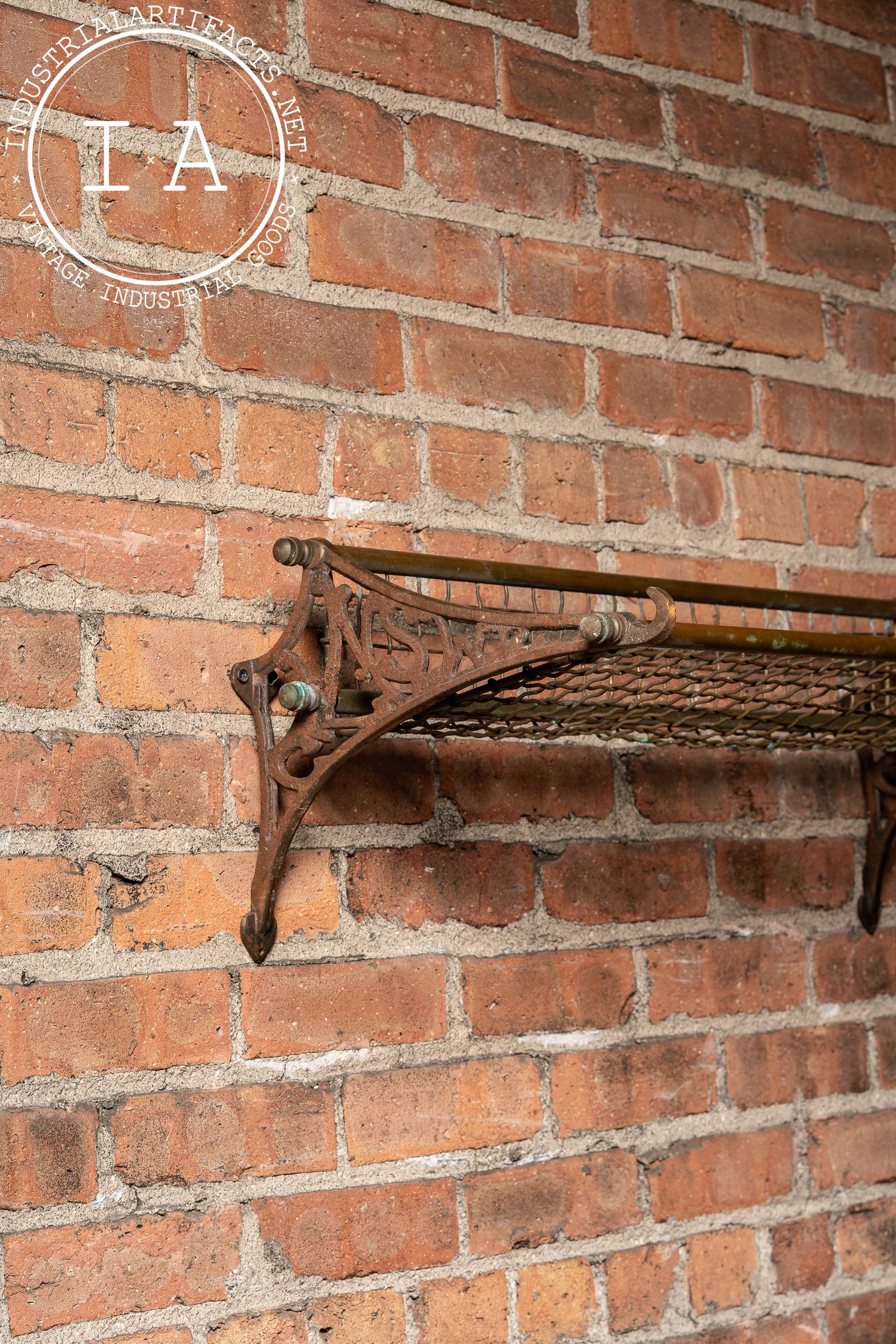 Antique Brass NSW (New South Wales) Railroad Traincar Luggage Rack