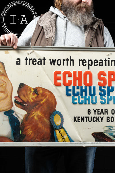 Vintage Echo Spring Bourbon Embossed Tin Litho Sign