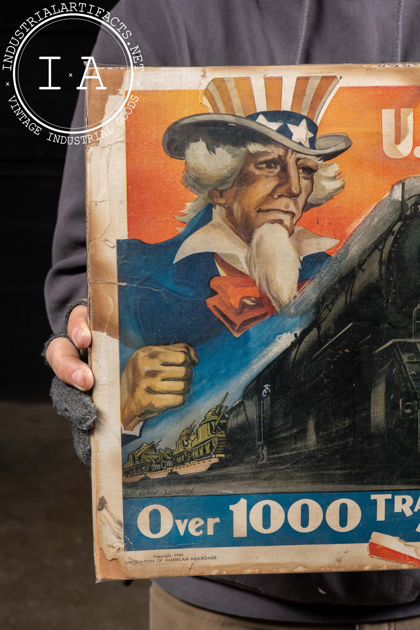 WWII-Era Railroad Safety "U.S.A. Has Right of Way" Poster