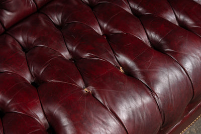 Vintage Tufted Leather Chesterfield Sofa in Oxblood
