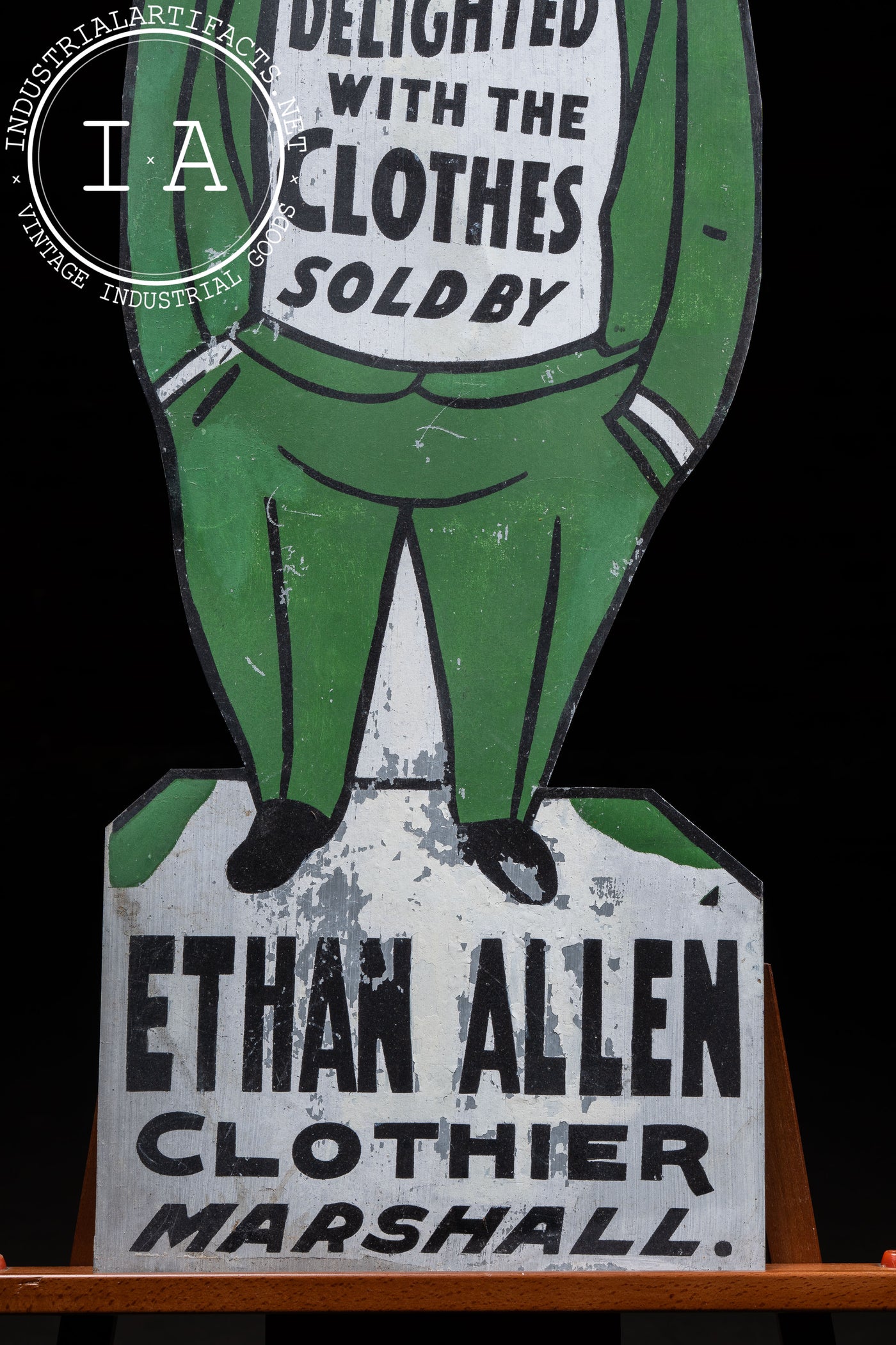 Antique Ethan Allen Clothier Figural Tin Advertising Display Sign ...