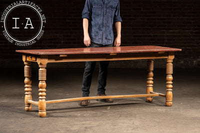 Primitive Painted Pine Harvest Table
