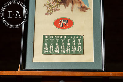 Framed 1942 7Up Litho Pin-Up Calendar