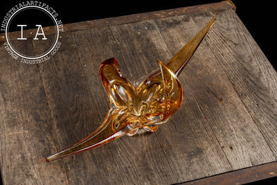 MCM Chalet Art Glass Dish in Amber