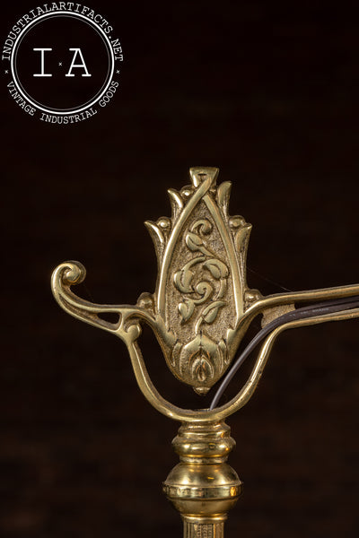 Antique Brass Bridge Arm Floor Lamp