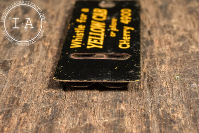 1930s Yellow Cab Advertising Whistle Tag
