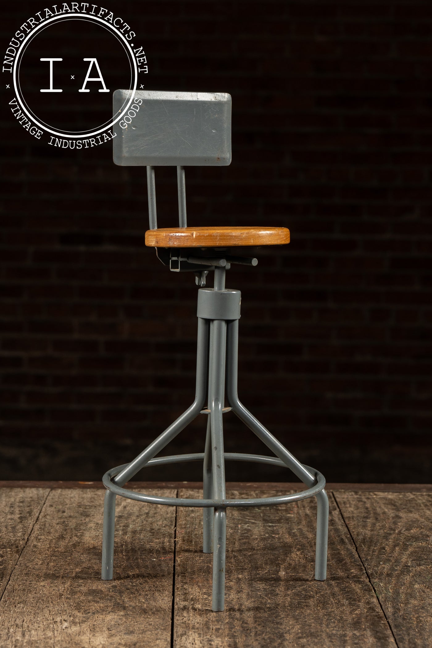Mid-Century Industrial Salesman’s Sample Drafting Stool
