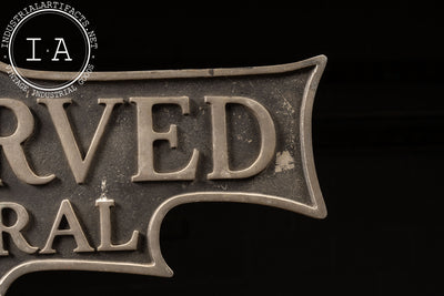 Early 20th Century Cast Iron Funeral Parking Sign