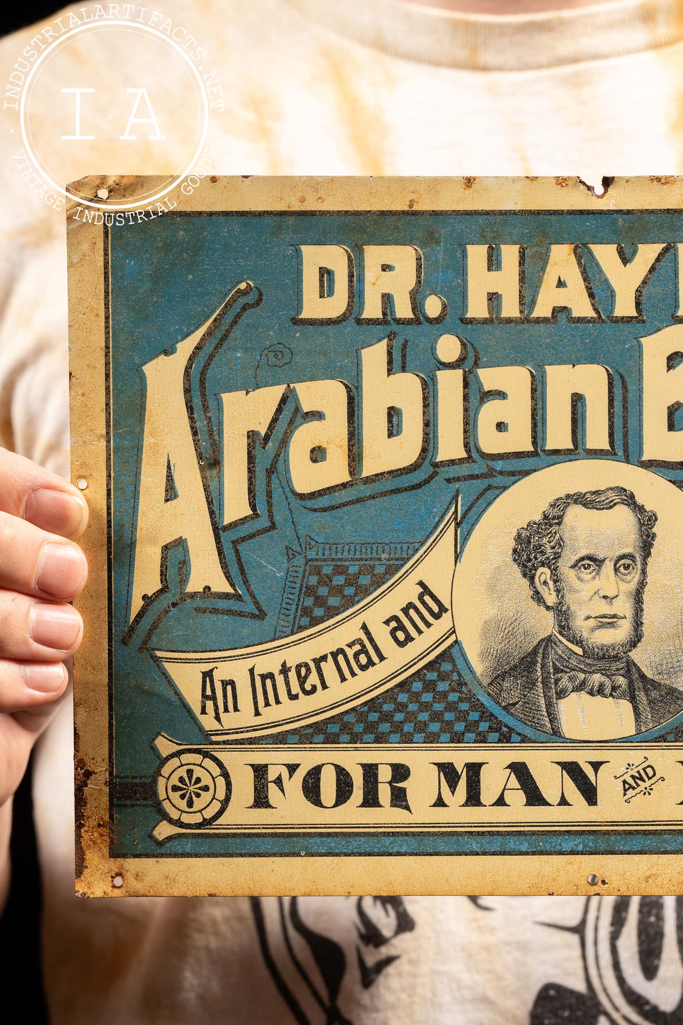 Late 19th Century Painted Tin Dr. Hayne's Advertising Sign