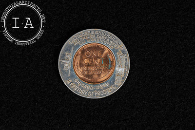 1933 Encased Lincoln Cent - Baltimore & Ohio Railroad, Century of Progress Exposition