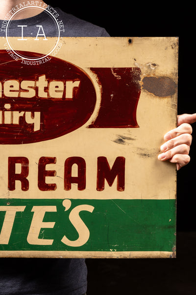 Vintage Hand-Painted Rochester Dairy Sign