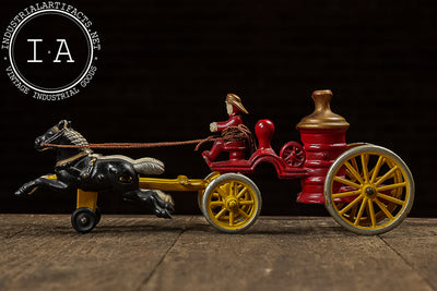 Kenton Cast Iron Horse Drawn Fire Pumper with Driver