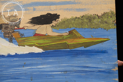 Boater Outsider Art Painting | Unsigned