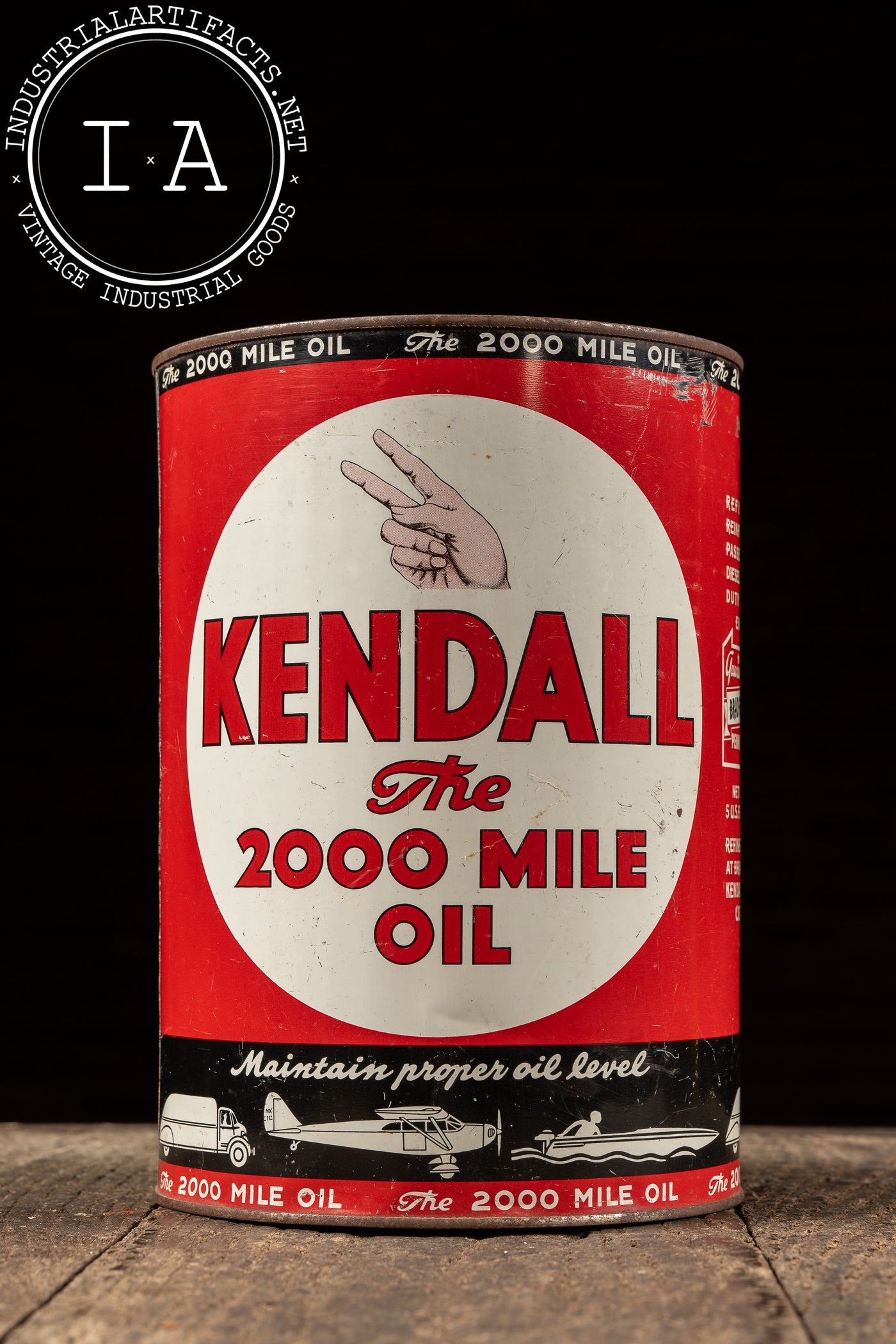 Vintage Kendall “The 2000 Mile Oil” 1-Gallon Can