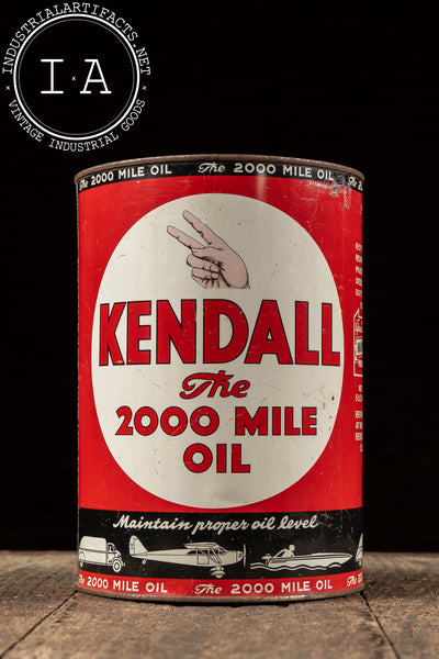 Vintage Kendall “The 2000 Mile Oil” 1-Gallon Can