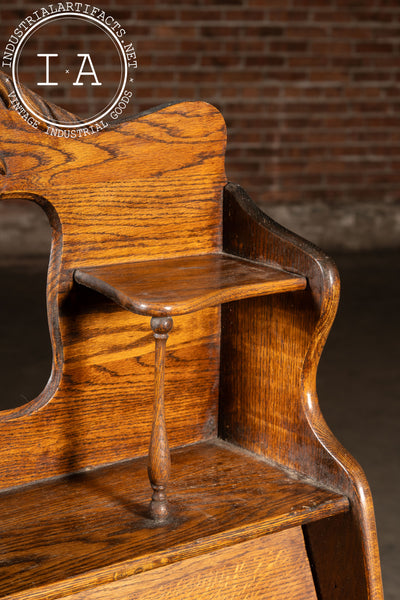 Early 20th Century Oak Drop-Front Secretary Desk