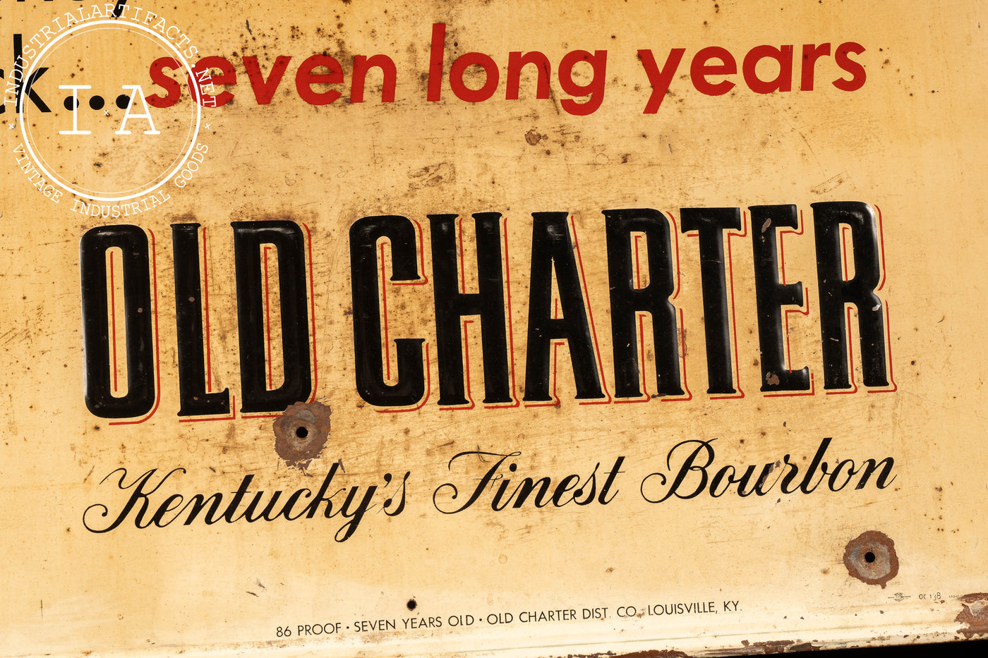 Vintage Old Charter Bourbon Advertising Sign