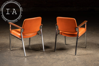 Pair of MCM Office Chairs in Orange by Delwood