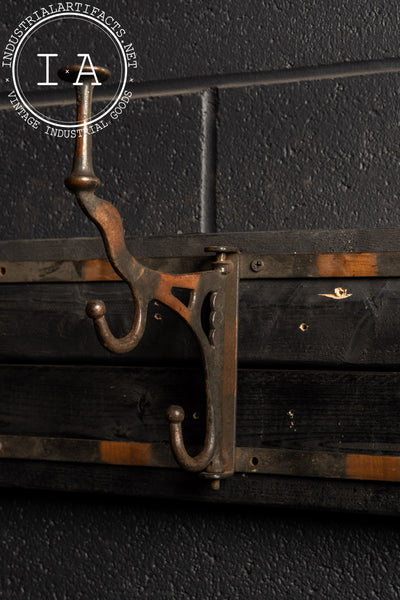 Antique Japanese Copper Wall Mounted Coat Rack