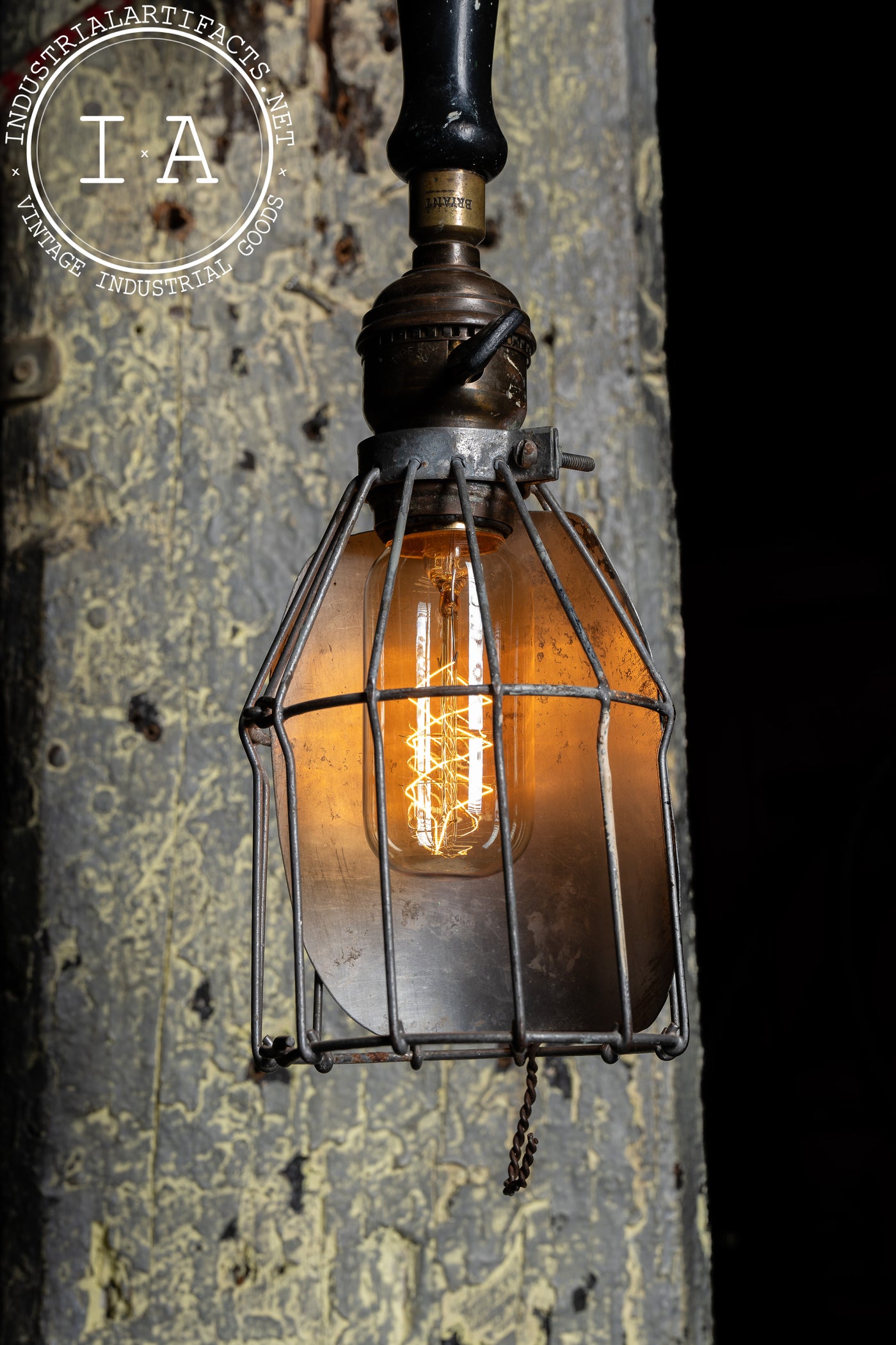 Antique Task Lamp on Cast Iron Pulley