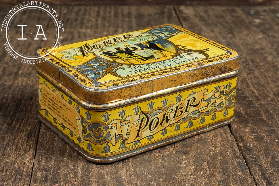 Early 20th Century “Poker Cut Plug” Rock City Tobacco Tin