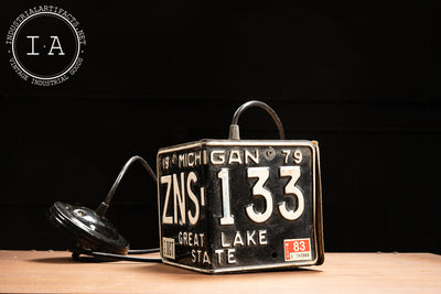 Vintage Michigan License Plates Hanging Lamp